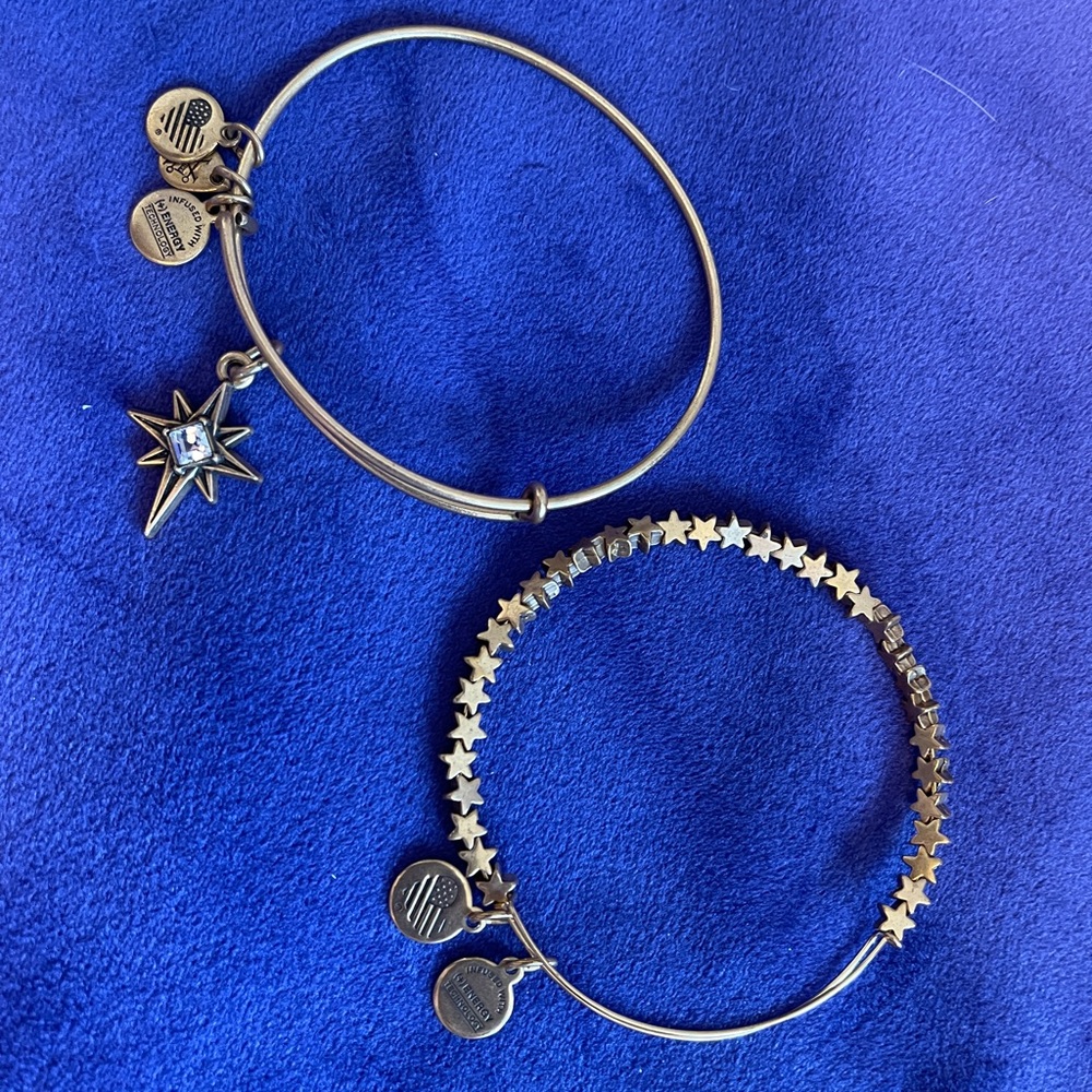 Set of 2 Alex and Ani Bangle Bracelets - Stars